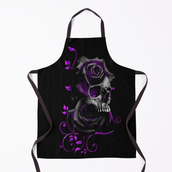 Item preview, Skull with Black and Purple Roses designed and sold by Gothic Fantasy.