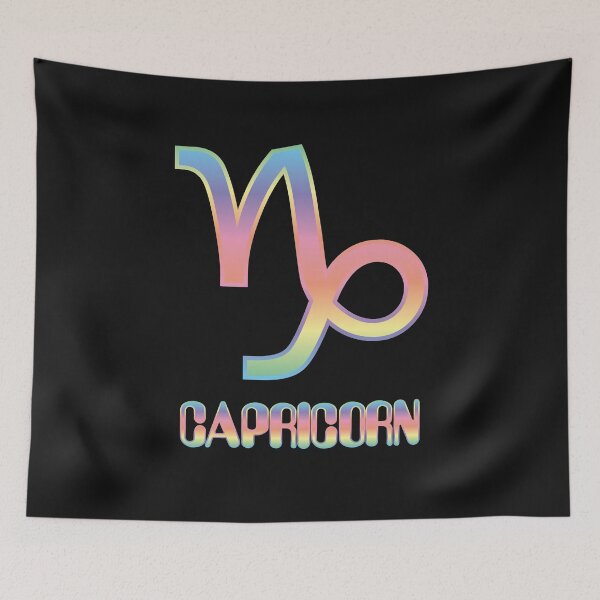 Item preview, Capricorn Zodiac Sign In Retro Pastel Colors (Symbol & Text) Design designed and sold by Bill Shearer.