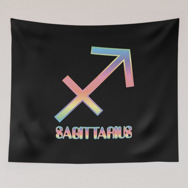 Item preview, Sagittarius Zodiac Sign In A Pastel Spectrum (Symbol & Text) Design designed and sold by Bill Shearer.