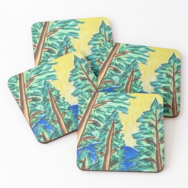 Item preview, Forest Green Trees Simple Marker Drawing designed and sold by artskye.