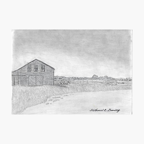 Item preview, Norlands: Barn and Landscape [Graphite Pencil] designed and sold by Nathaniel E. Dearing.