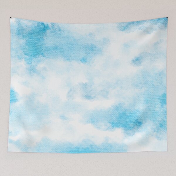 Item preview, Blue and white watercolor paint blue sky clouds pattern designed and sold by smARTwork.