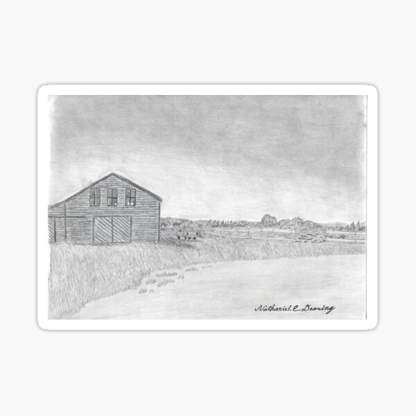 Item preview, Norlands: Barn and Landscape [Graphite Pencil] designed and sold by Nathaniel E. Dearing.