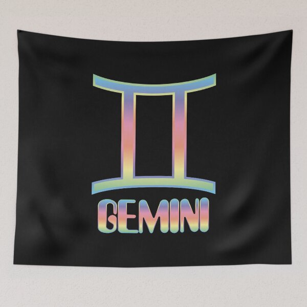 Item preview, Gemini Zodiac Sign In Rainbow Pastel Spectrum Colors (Symbol & Text) Design designed and sold by Bill Shearer.