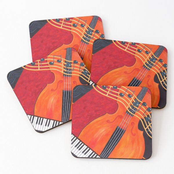 Item preview, Music Lovers Art. Keyboard, cello, bass, floating notes designed and sold by KarenZuk.