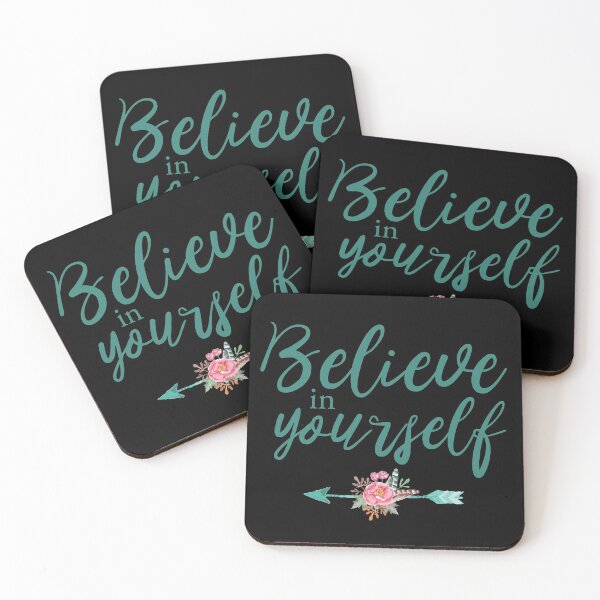 Item preview, Believe in Yourself Quote on Black Background designed and sold by Textography1.