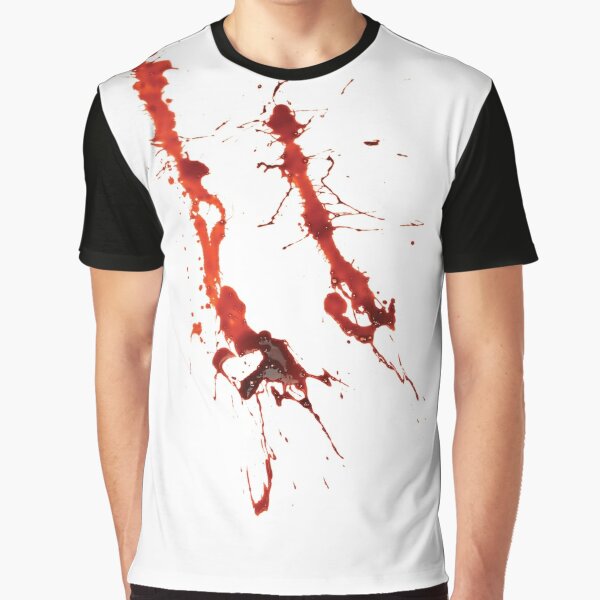 Blood Splatter Spatter Fake Bloody Halloween Zombie Victim T Shirt