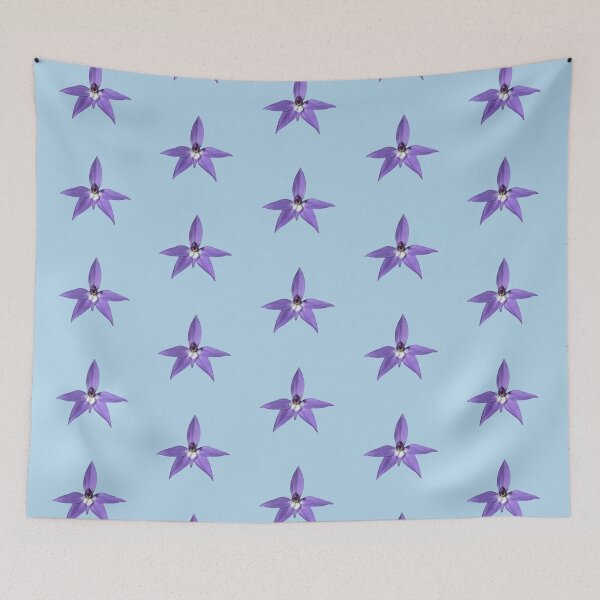 Item preview, Orchid flower on light blue designed and sold by quentinjlang.