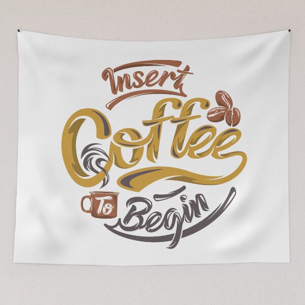 Item preview, Insert coffee to begin coffee funny t-shirt white designed and sold by coffeeapparel.