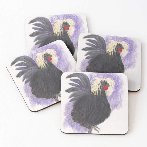 Item preview, Old Weird Harold, White Crested Black Polish Rooster designed and sold by The Elderberry Blossom.