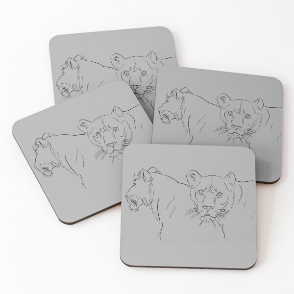 Item preview, lioness pride zoo animals coloring line art designed and sold by Designwebjae.