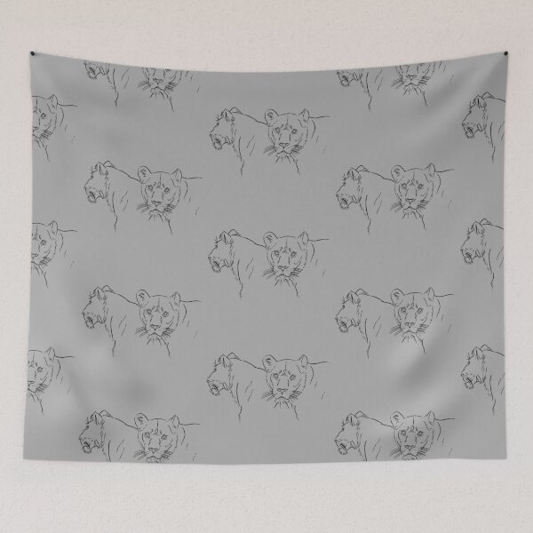 Item preview, lioness pride zoo animals coloring line art designed and sold by Designwebjae.