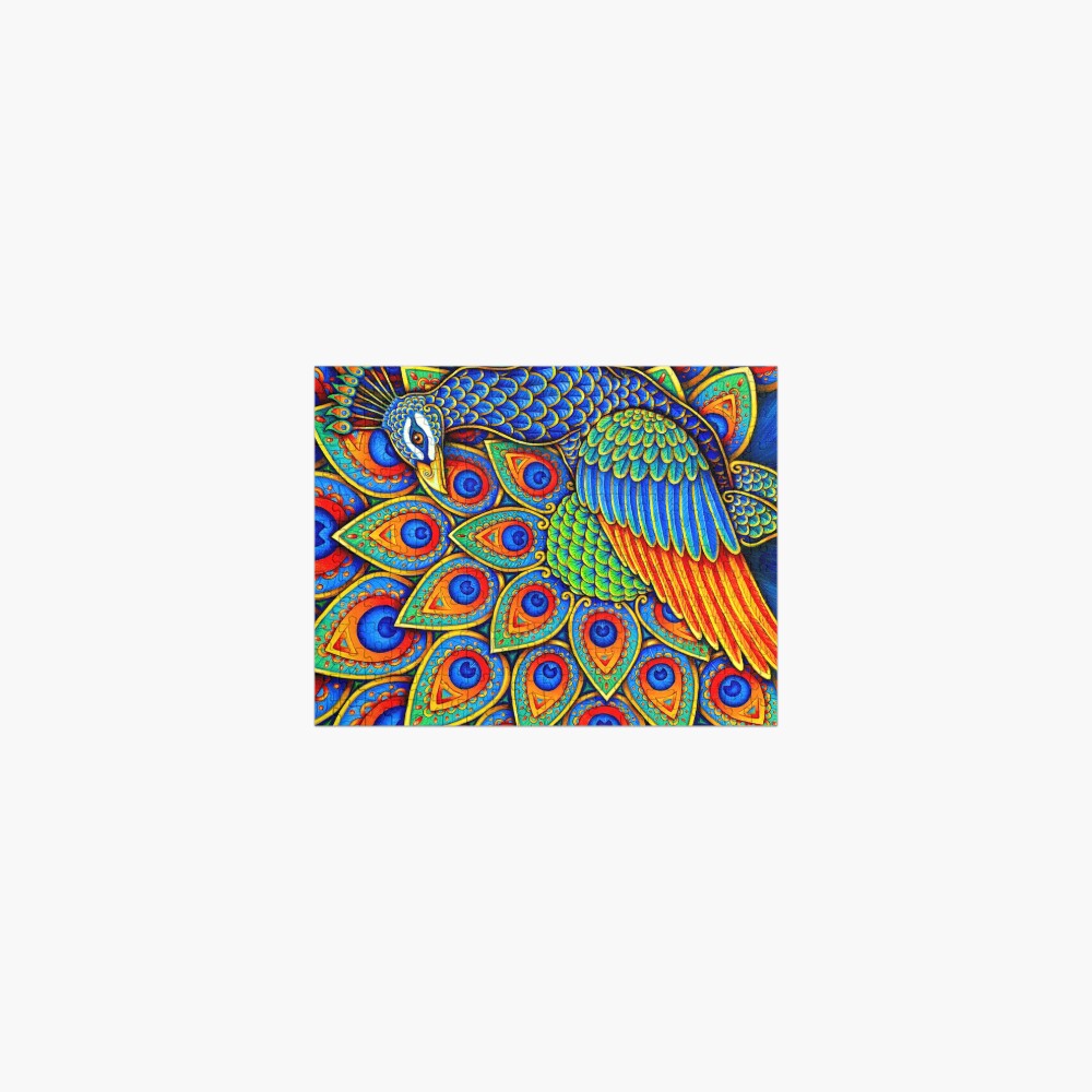 Colorful Paisley Peacock Rainbow Bird Jigsaw Puzzle