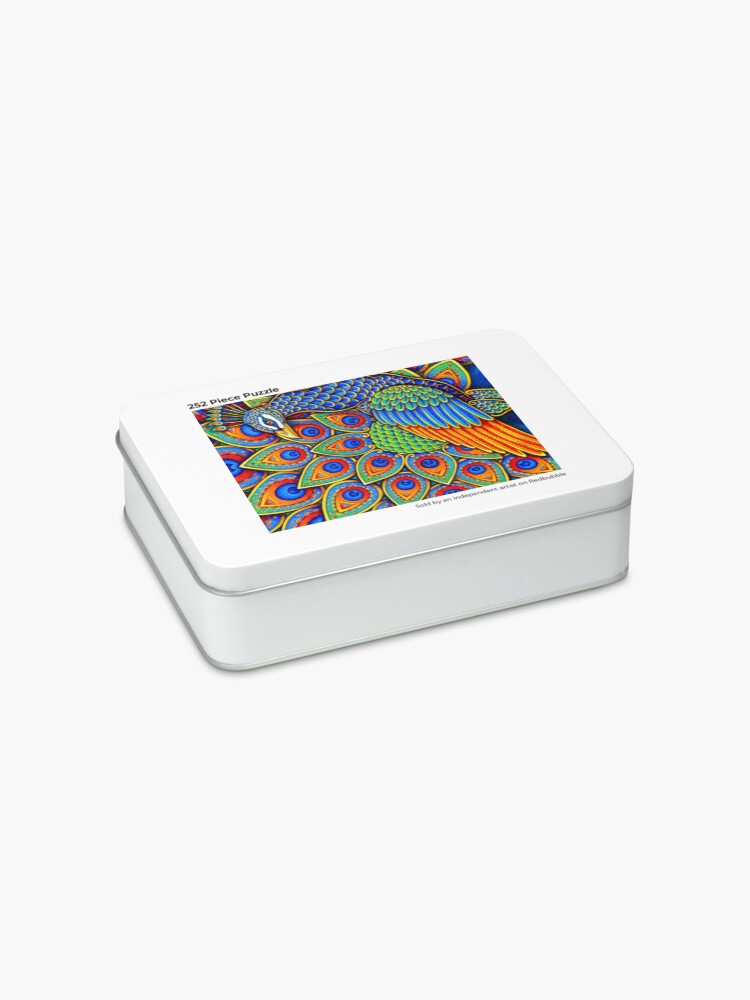 Alternate view of Colorful Paisley Peacock Rainbow Bird Jigsaw Puzzle