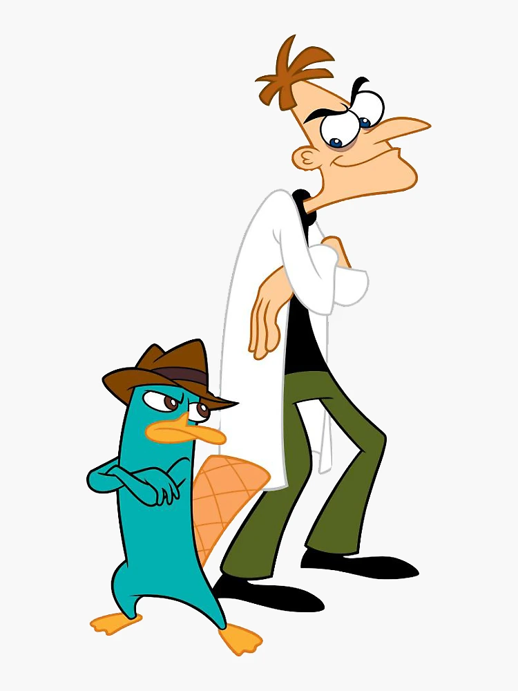 Perry the platypus and dr.doofenshmirtz  Sticker for Sale by Shayna06