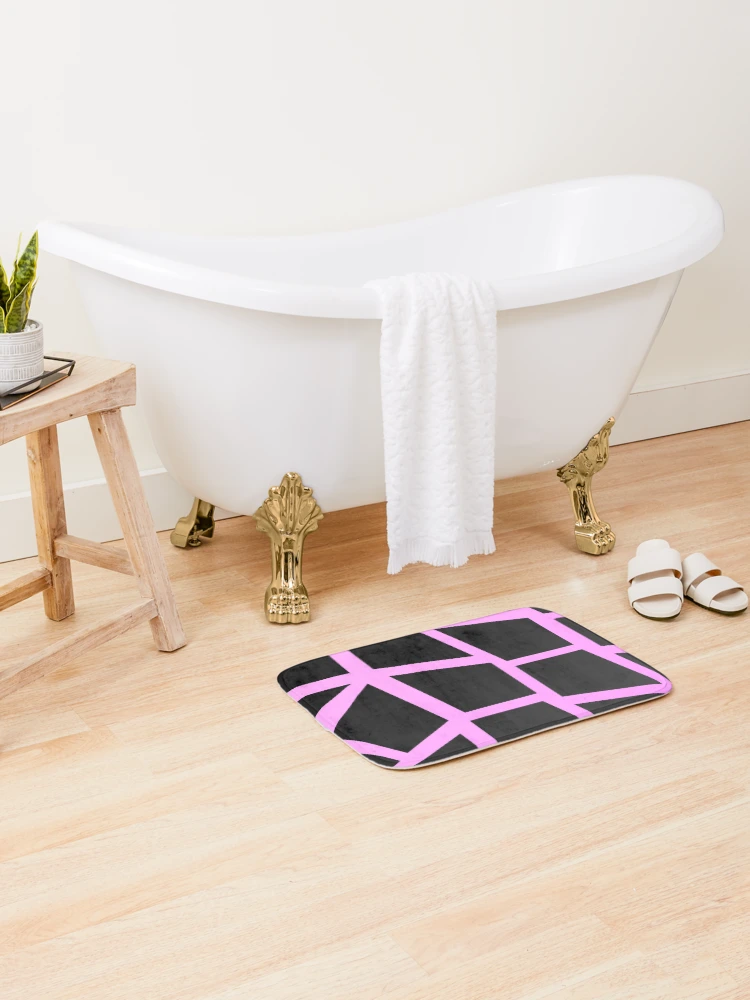 Thumbnail 2 of 6, Bath Mat, Pink Giraffe Pattern designed and sold by eidrood.
