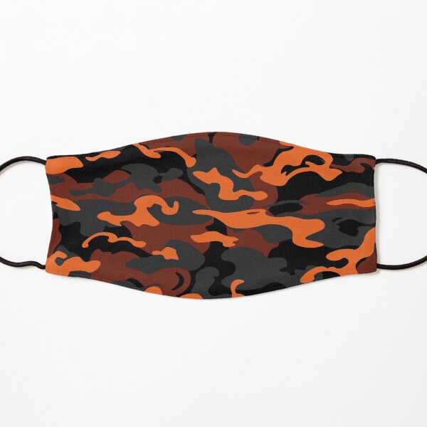 Camo Style - Dark Orange Camouflage Kids Mask