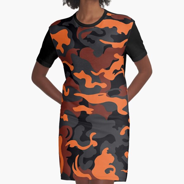 camo orange dress