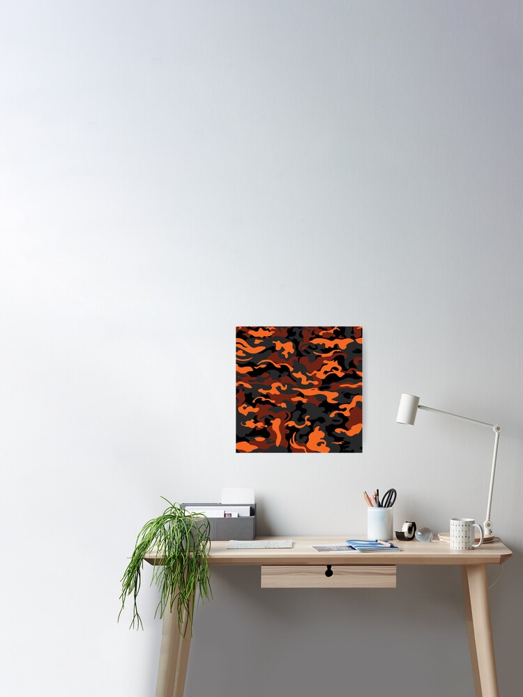 Camo Style - Dark Orange Camouflage Poster for Sale by rclwow