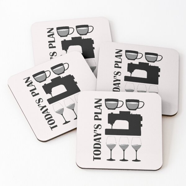 Item preview, Today's Plan - Coffee, Sew, Wine designed and sold by Eye on the Blueline.