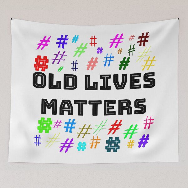 Item preview, Old Lives Matters Black Text Colorful Hashtags designed and sold by aventi24.
