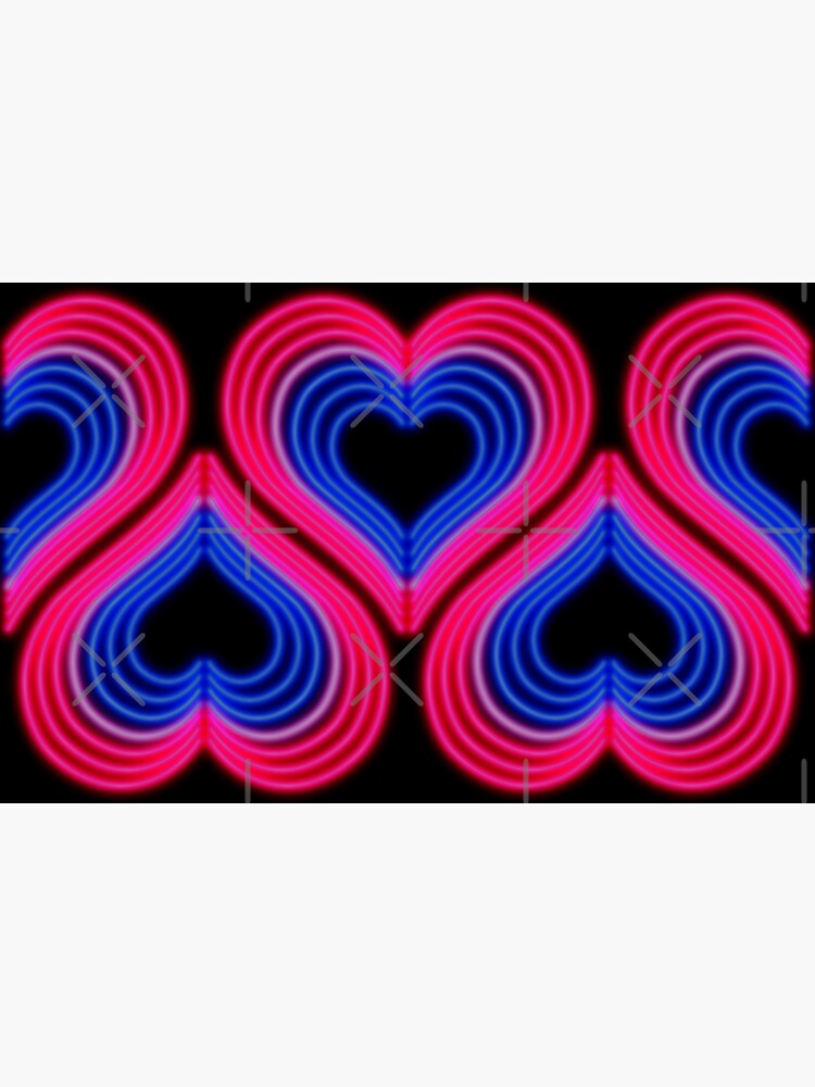 Bisexual Neon Light Hearts Sticker By Spectresparkc Redbubble 5084