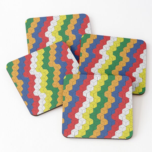 Item preview, Funky colorfull cubes pattern designed and sold by DESPERATEANDY.