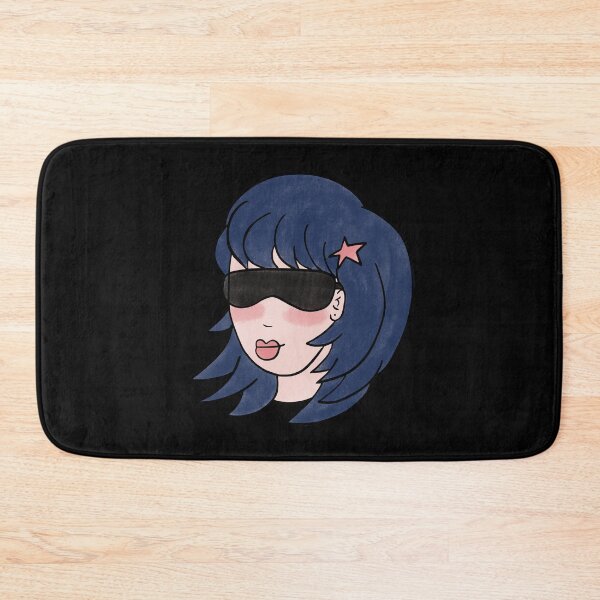 Item preview, Pepette Star Light, Dreams & Love Beautiful Blue Haired Girl With Sunglasses and a Star Barrette Rockstar Blue Hair Lover Perfect Gift for Blue Haired Girl Hair Pin Blushing Woman Cute Girl Design designed and sold by Nathalie Aynié.