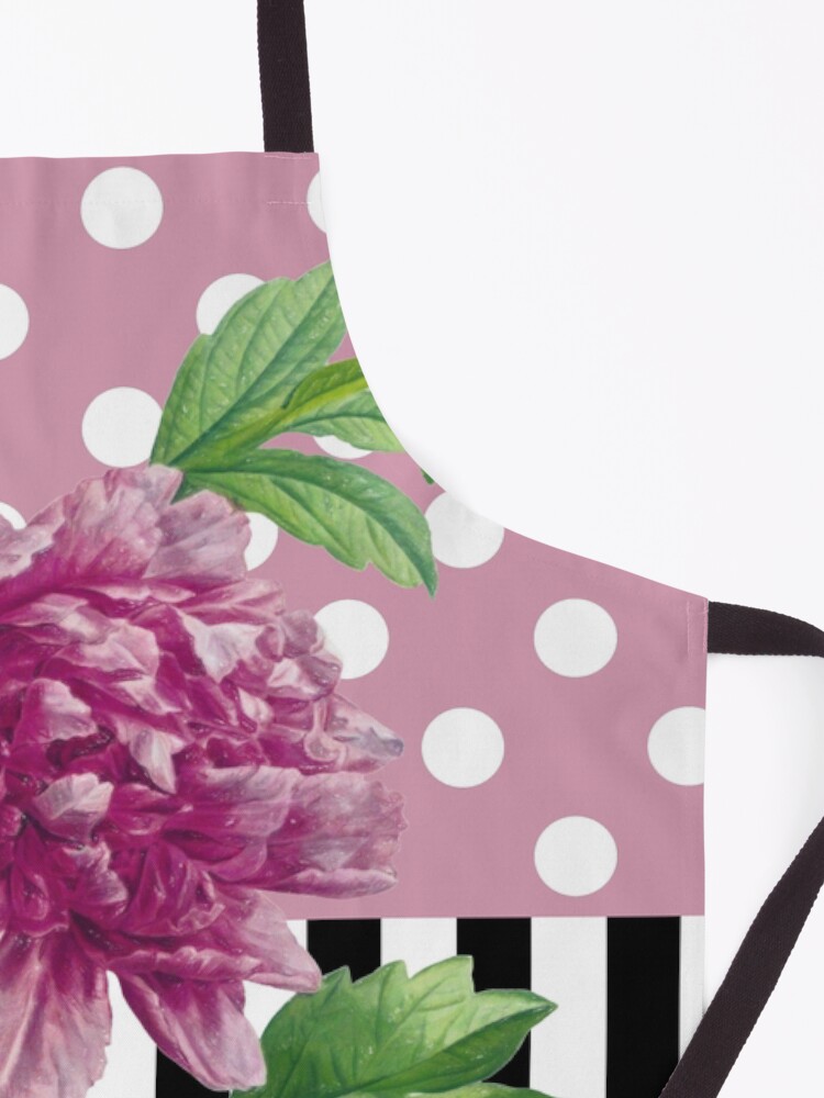 Alternate view of Pink Peony polka dot pink Apron
