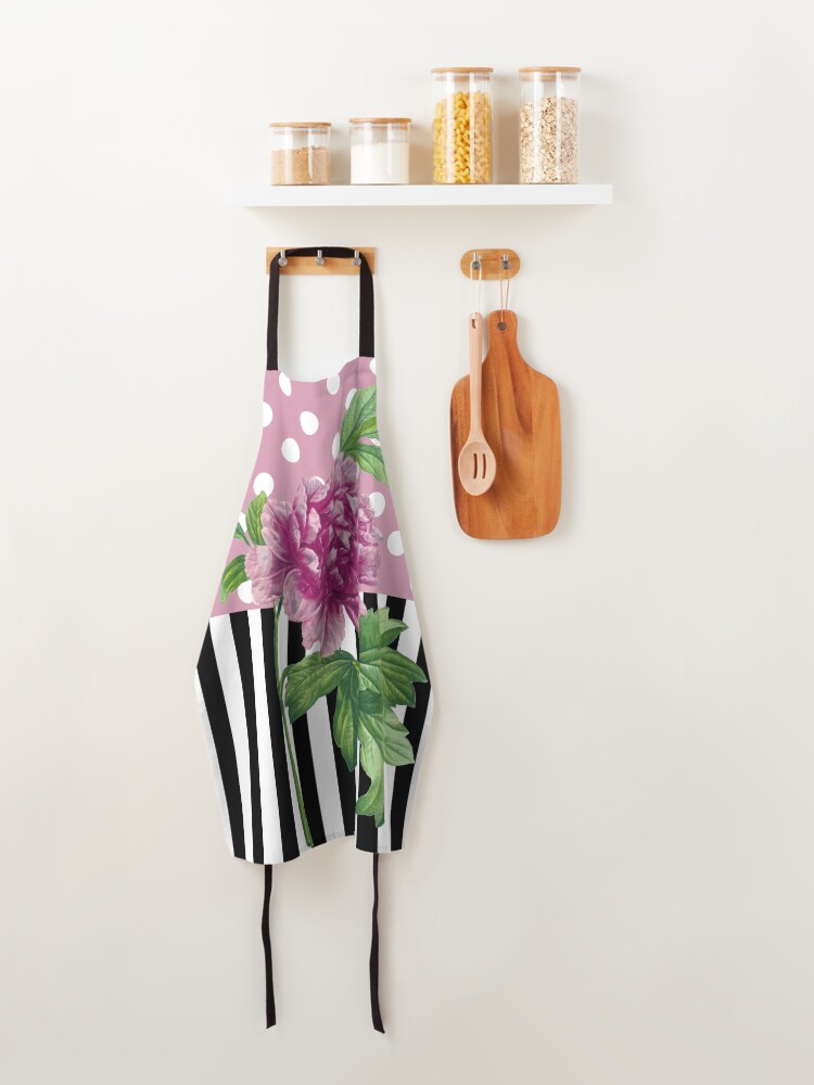 Alternate view of Pink Peony polka dot pink Apron