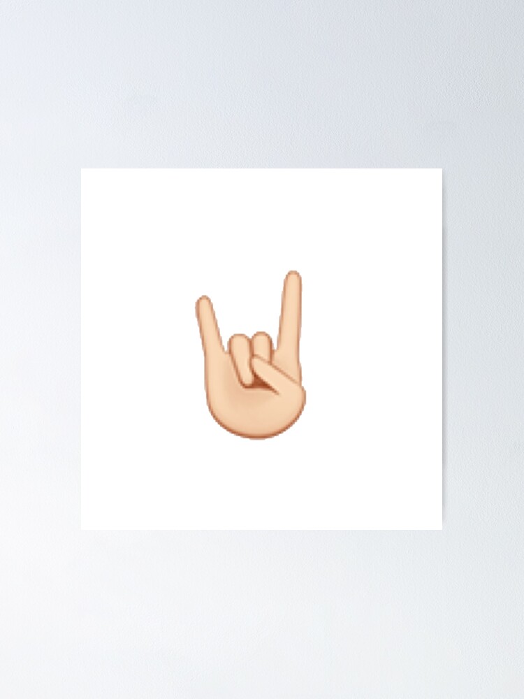 "Rock Hand Emoji" Poster by victoriab123 Redbubble