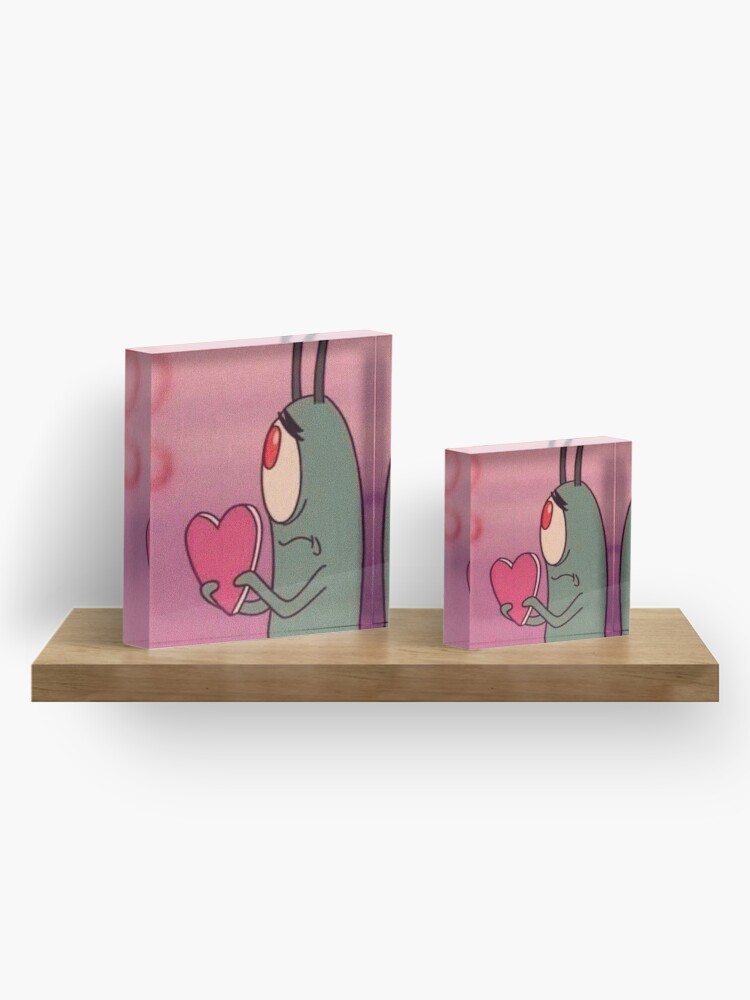 Alternate view of plankton heart meme Acrylic Block