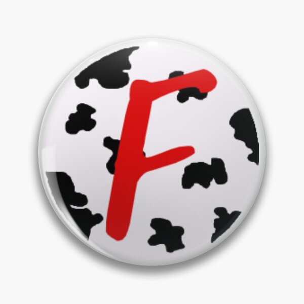 Item preview, red letter F inside cow print circle  designed and sold by shaynaaaa.