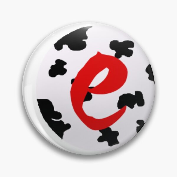 Item preview, red letter e inside cow print circle designed and sold by shaynaaaa.