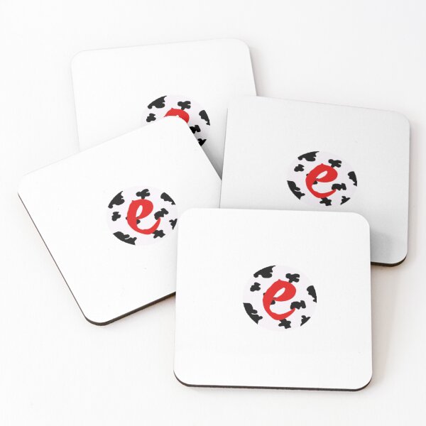 Item preview, red letter e inside cow print circle designed and sold by shaynaaaa.