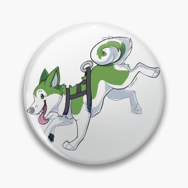 Aperçu de l'œuvre Husky vert en cours d'exécution créée et vendue par Eevachu.