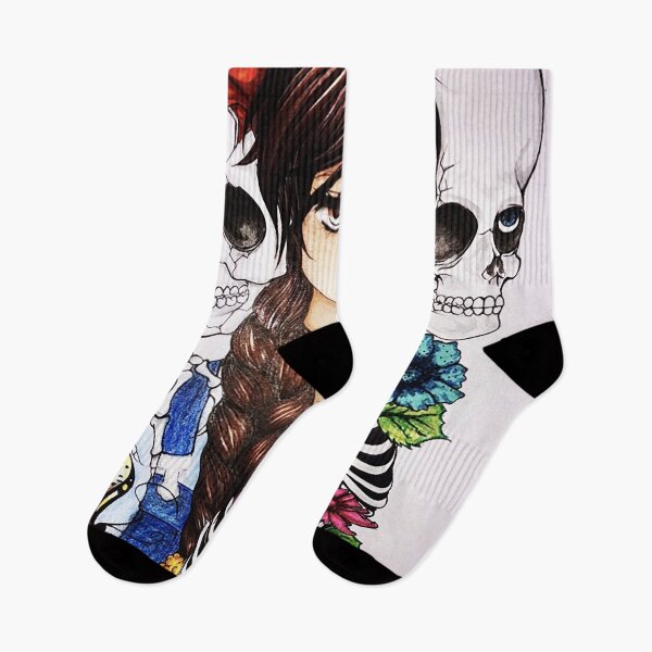Item preview, Anime Girl YUU with flowers & skulls designed and sold by Mayamoamen99.