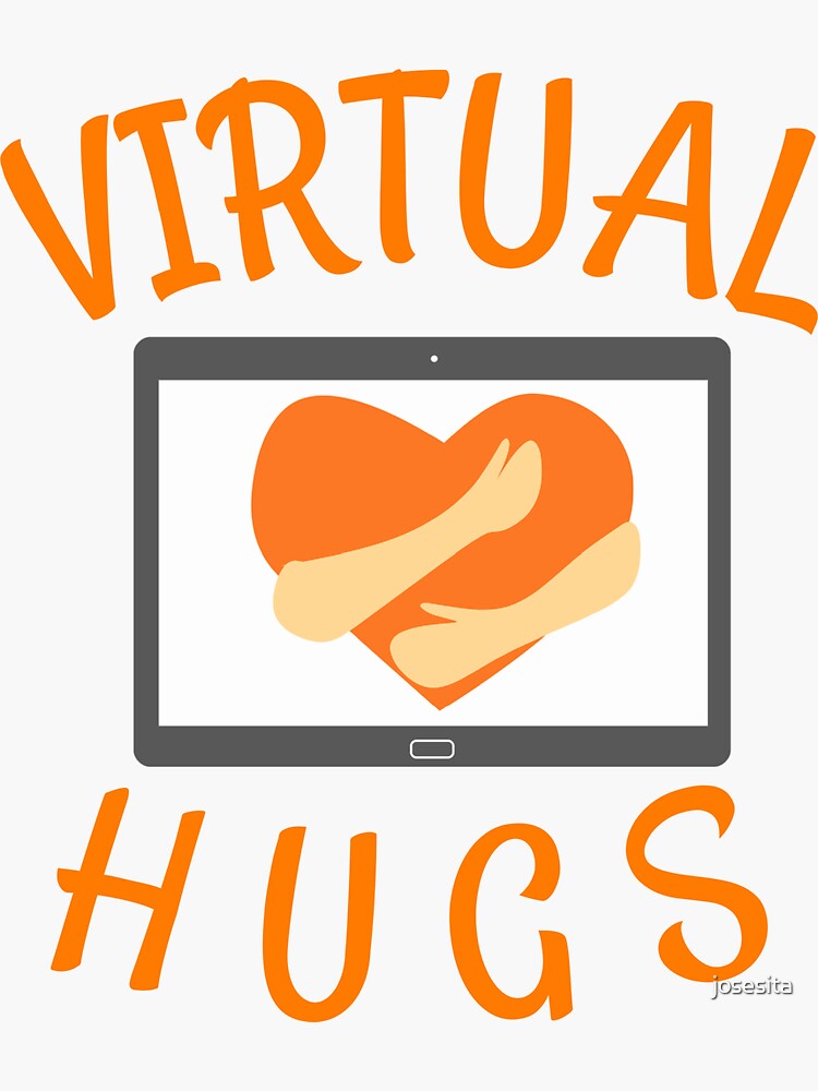 "Virtual hugs Abrazos virtuales" Sticker by josesita Redbubble
