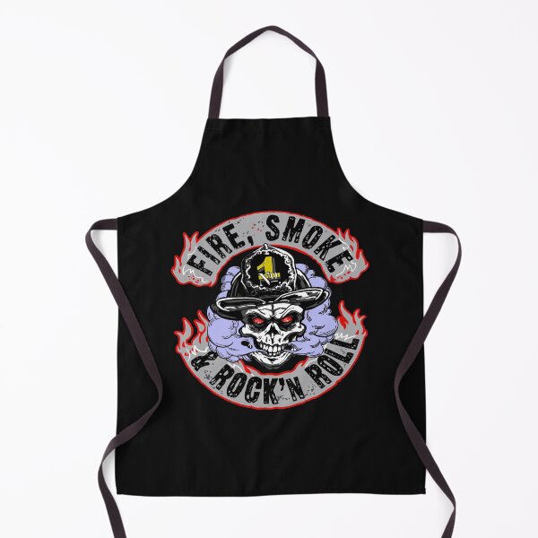 Item preview, Fire, Smoke and Rock`n Roll. Skull as Firefighter. designed and sold by StickerApe.