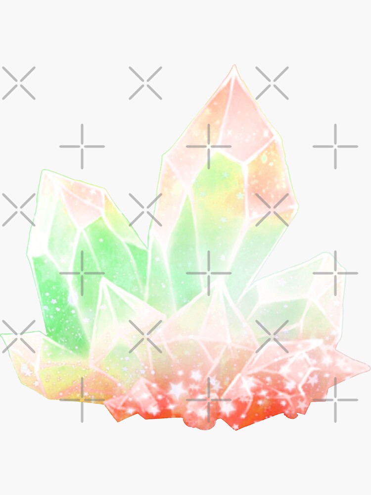 Rainbow Crystal Fantasy Sticker Pack - Kawaii Crystal Stickers, Cute  Rainbow Laptop Stickers