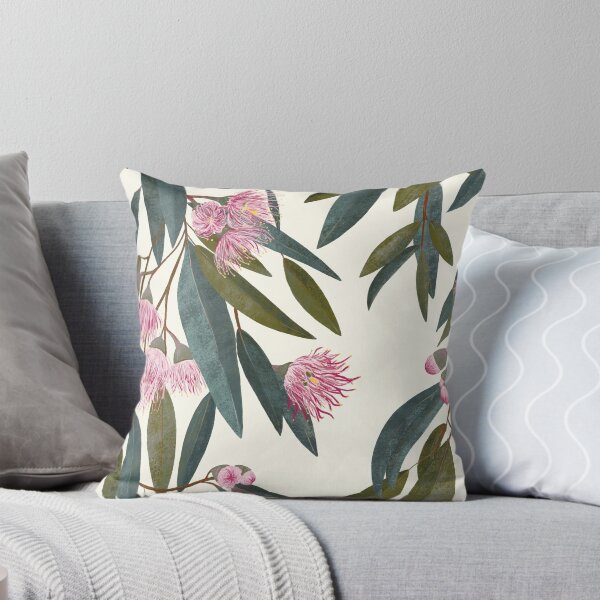 Item preview, Pink Australian Eucalyptus on cream designed and sold by Kate Vasilchenko Art & Design.