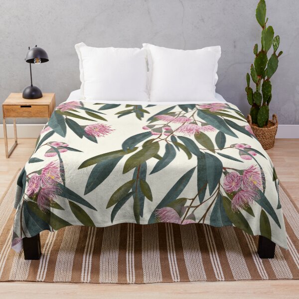Item preview, Pink Australian Eucalyptus on cream designed and sold by Kate Vasilchenko Art & Design.
