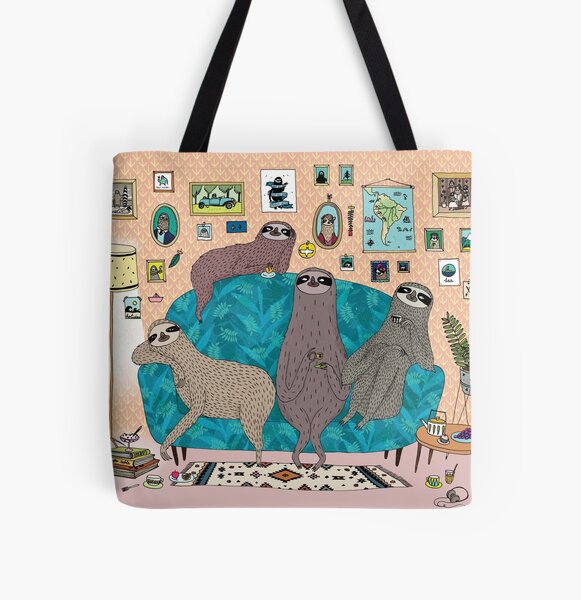 Lazy Sloths All Over Print Tote Bag