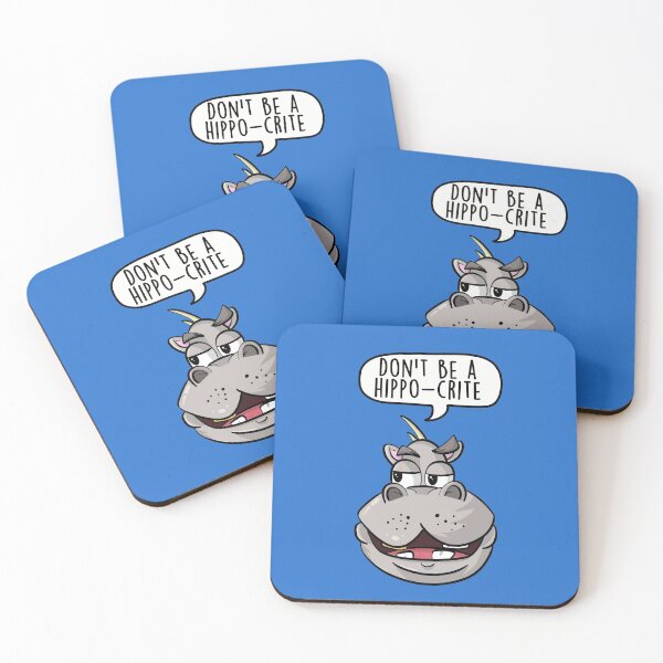 Item preview, Don't Be A Hippo-crite - Funny Hippopotamus Animal Cartoon Sarcastic Pun designed and sold by LEFDDesigns.