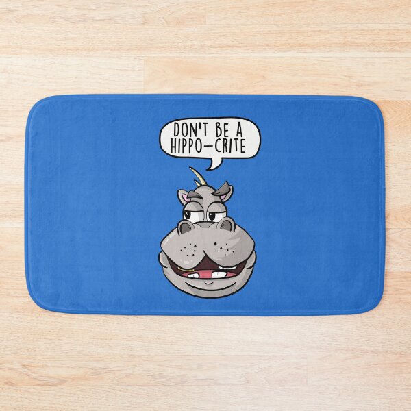 Item preview, Don't Be A Hippo-crite - Funny Hippopotamus Animal Cartoon Sarcastic Pun designed and sold by LEFDDesigns.