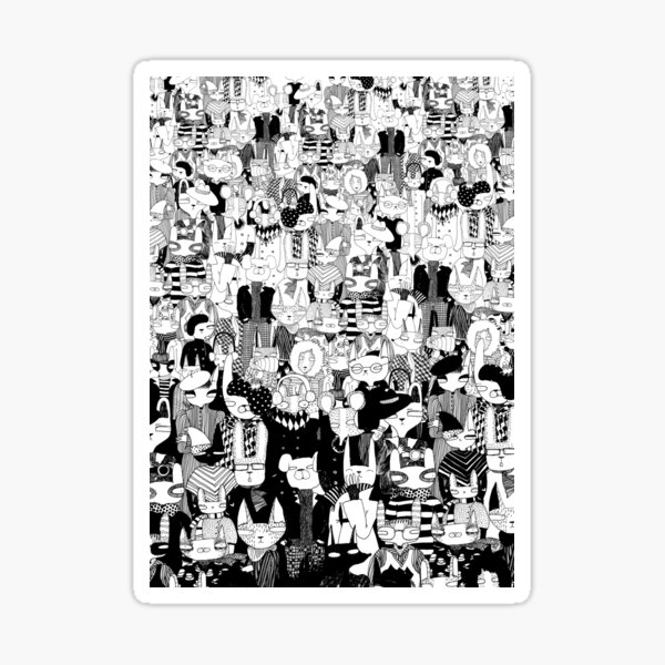 Black and white animals Sticker