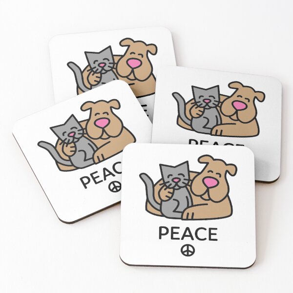 Item preview, Peace Dog Cat Hug Feline Canine Lover Funny Novelty graphic designed and sold by nikkidawn74.