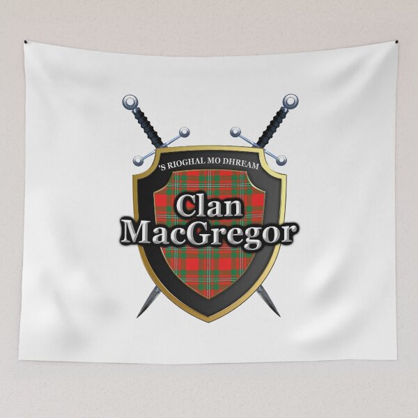 Item preview, Clan Gregor MacGregor Tartan Shield & Swords designed and sold by ScotsMountain.