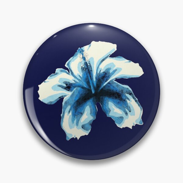 Item preview, Halftone blue hibiscus designed and sold by AnnArtshock.