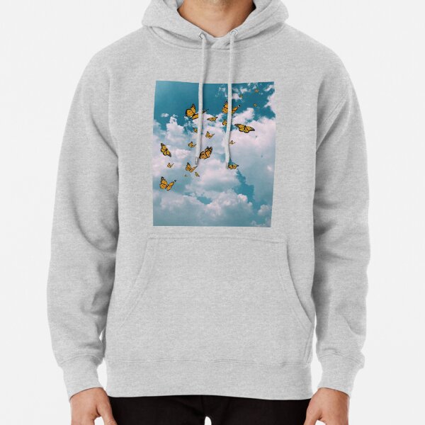 Pale blue FLOWER BOY hoodie with bee graphic on the - Depop